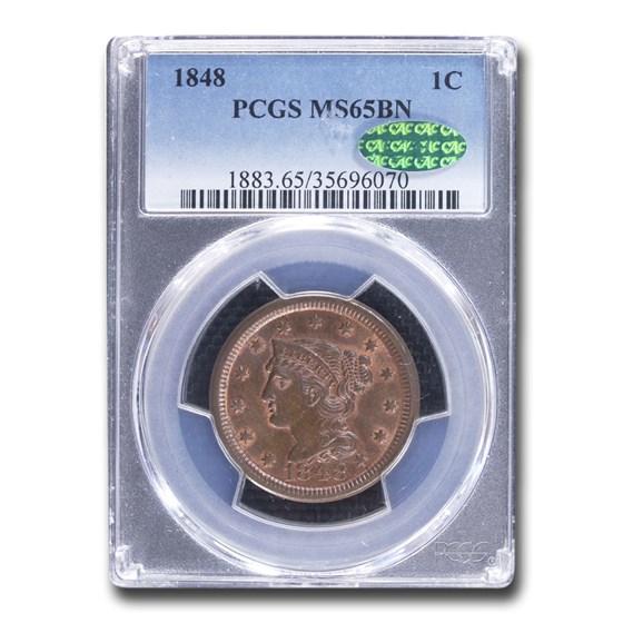 1848 Large Cent MS-65 PCGS CAC (Brown) 1848 Large Cent MS-65 PCGS CAC (Brown)